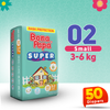 Bona Papa Super Diapers - S-2 (Mini) 3-6kg Economy Pack 50 Pcs